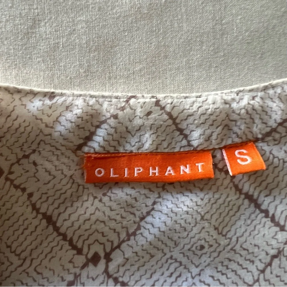 Oliphant Cotton Voile Tunic Top in Trellis Print